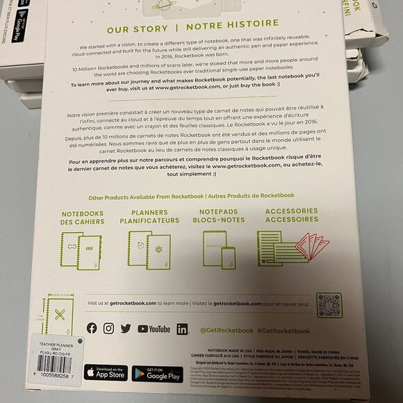 Rocketbook Undated Teacher Planner Gray 11"x9" - Picture 3 of 4